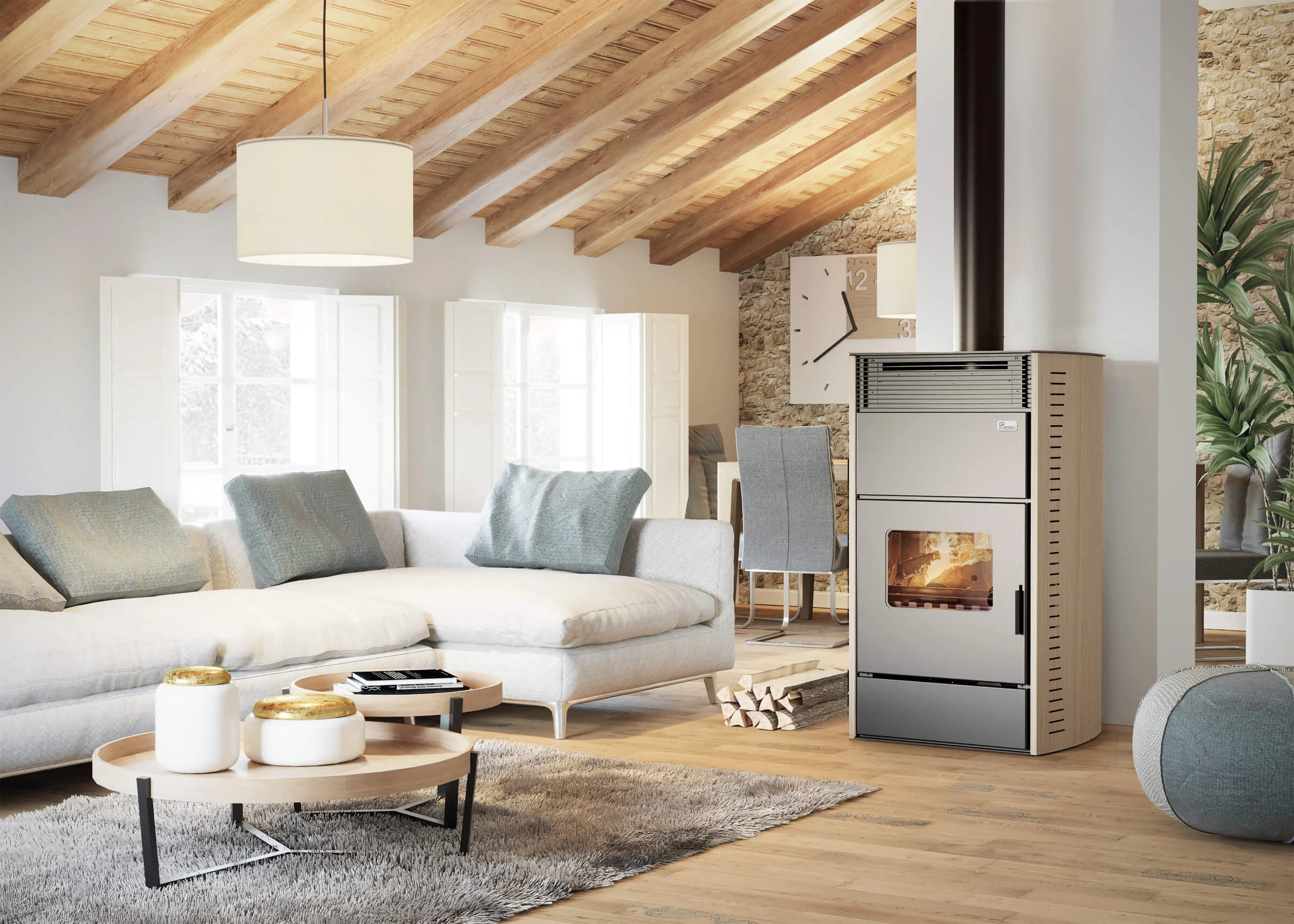 Termocamino a Legna MF24 Legna Standard 24 kW (Cod. 01.MF001.ST)