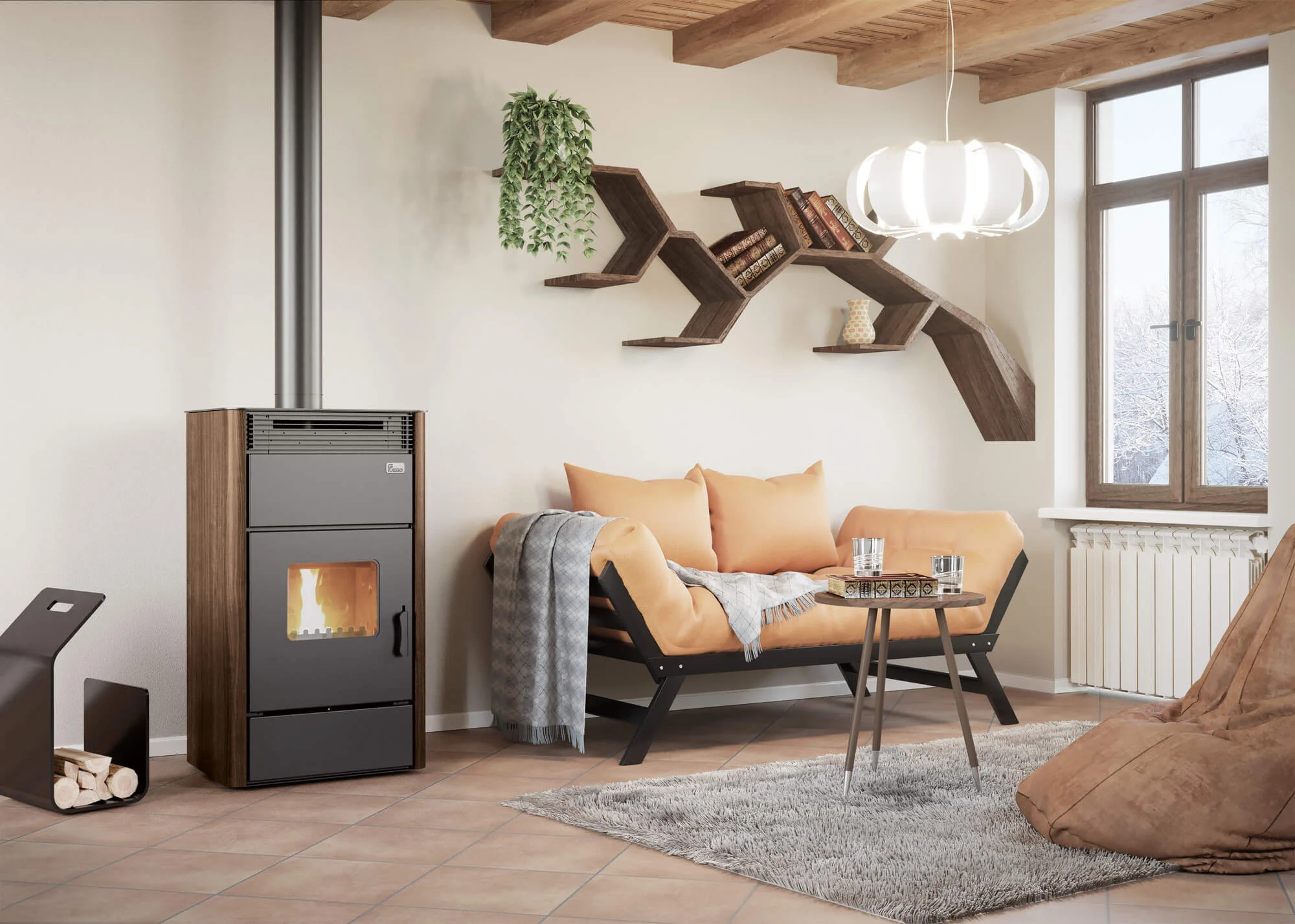 Termostufa Policombustibile 5 Stelle Fuego Antes 30 kW