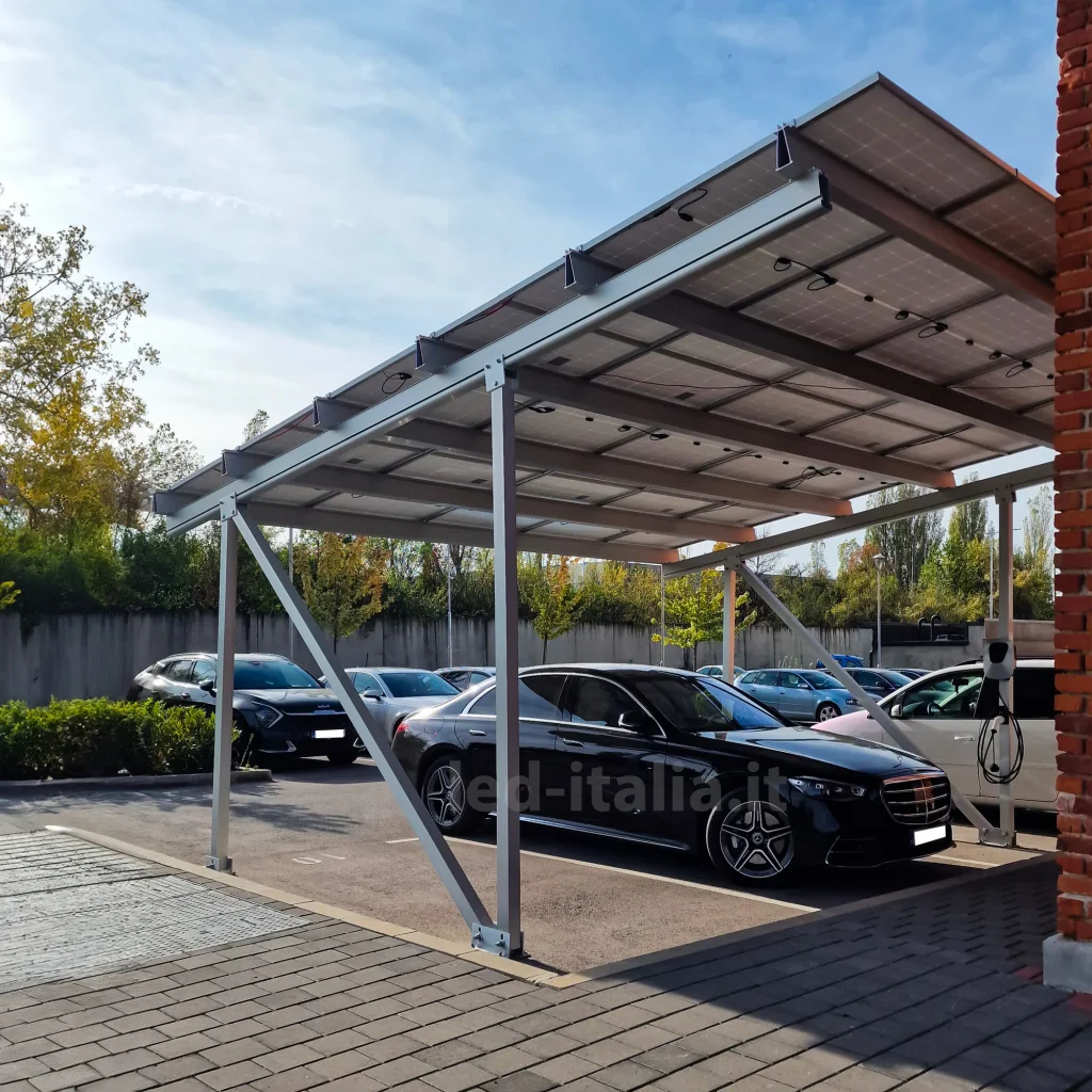Pergola Fotovoltaica Carport per 2 Posti Auto Bongioanni SolarX (6,5 kWp)