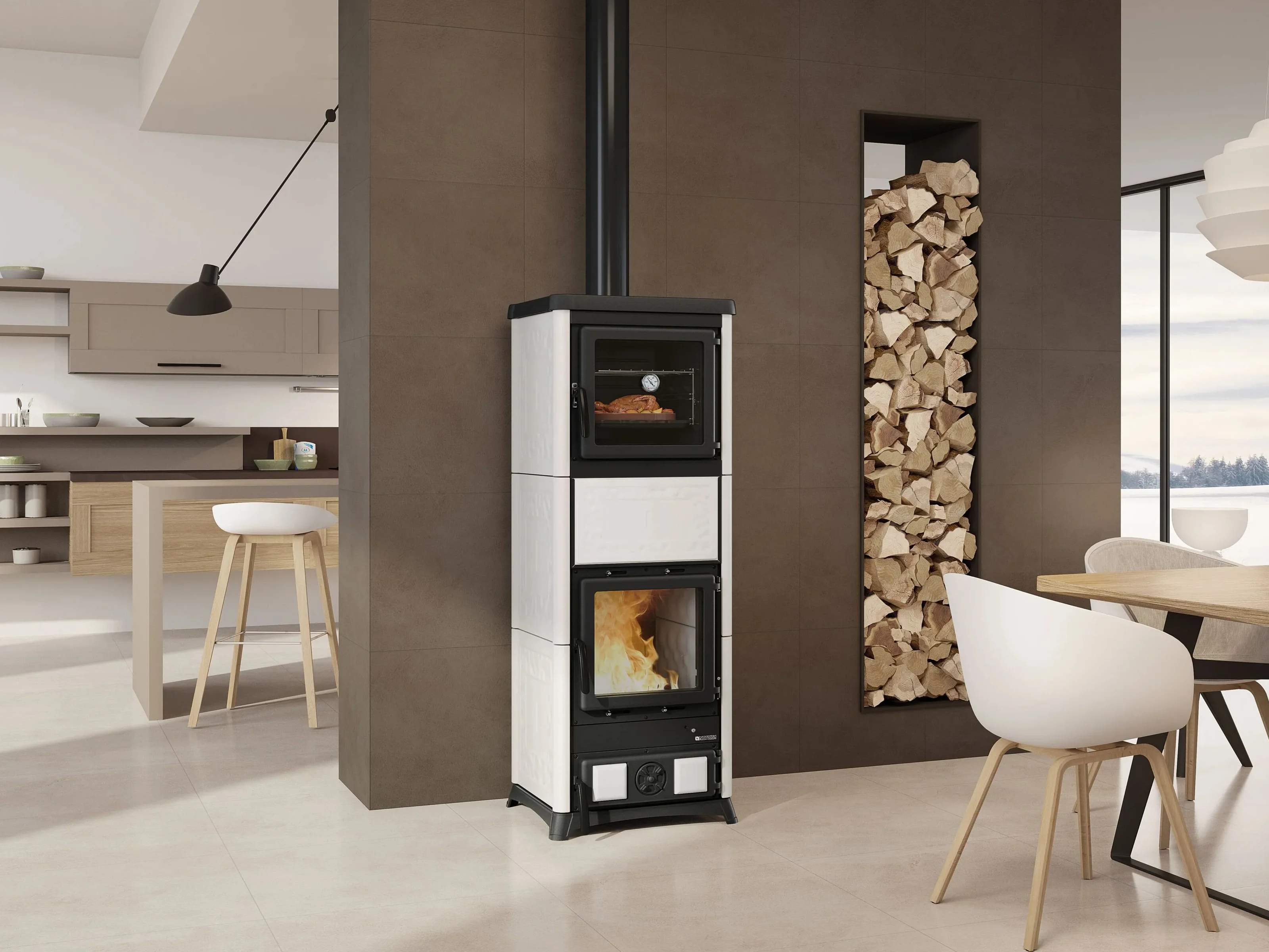 Stufa a Legna con Forno La Nordica Nova Forno .16 (Prestige)