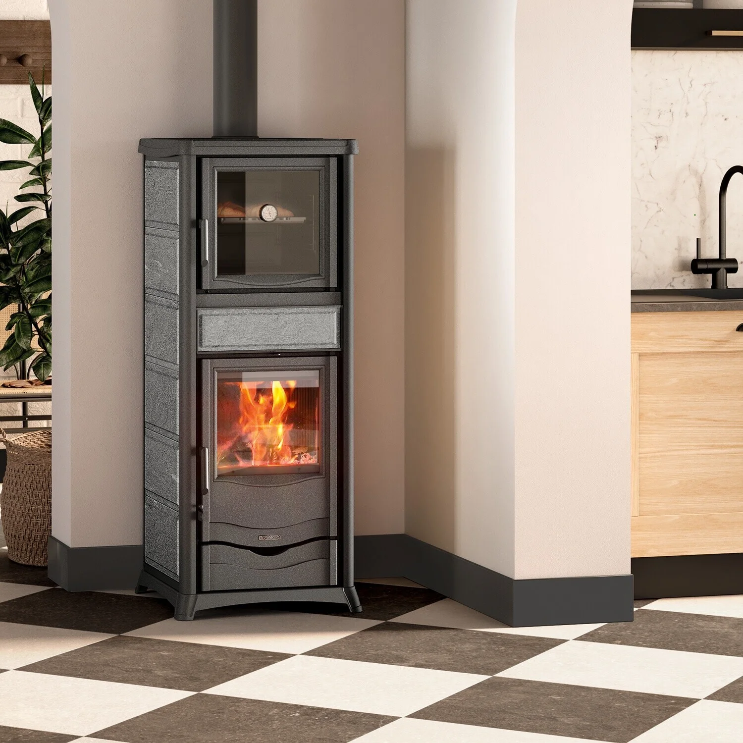Stufa a Legna con Maxi Forno La Nordica Rossella Plus Forno .165