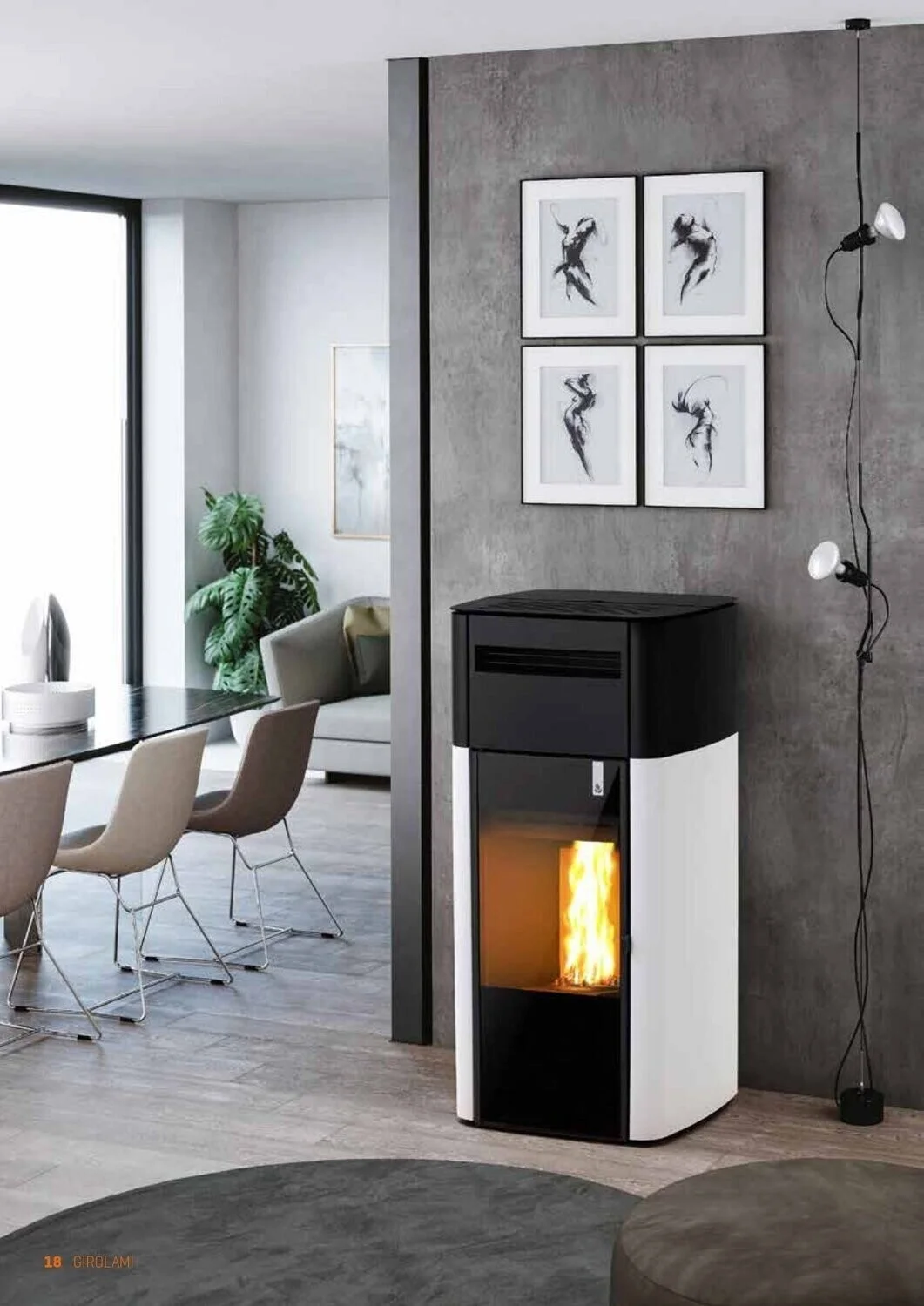 Stufa a Pellet Bicolore Geometrica Girolami Split (Modelli 9 / 12 / 14 kW)