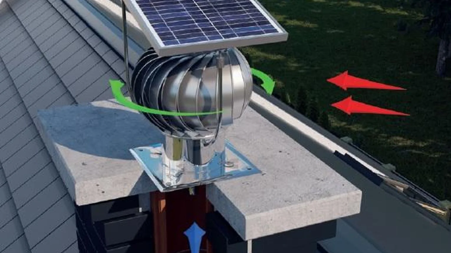 Comignolo Ibrido Fotovoltaico Solar Turbowent (Cod. TUS-H)