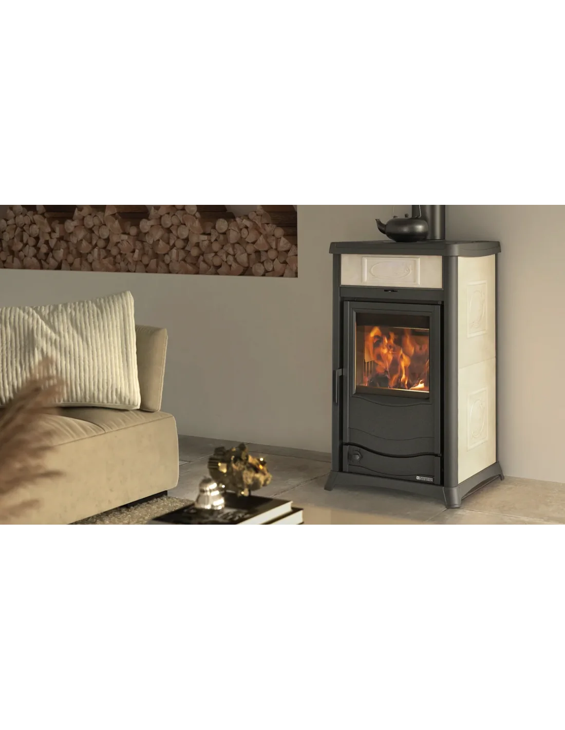 Termostufa a Legna con Forno La Nordica Termorosa DSA .16 (Ceramica / Petra)