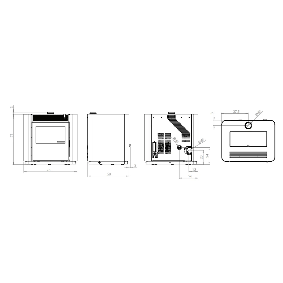 Stufa a Pellet Compatta ad Ampia Visuale Girolami Mini (Modelli 6 e 9 kW)