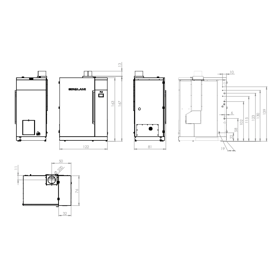Caldaia a Biomassa Ibrida Maxi Potenza Girolami Serie PLS (Modelli 25 / 34 / 50 kW)