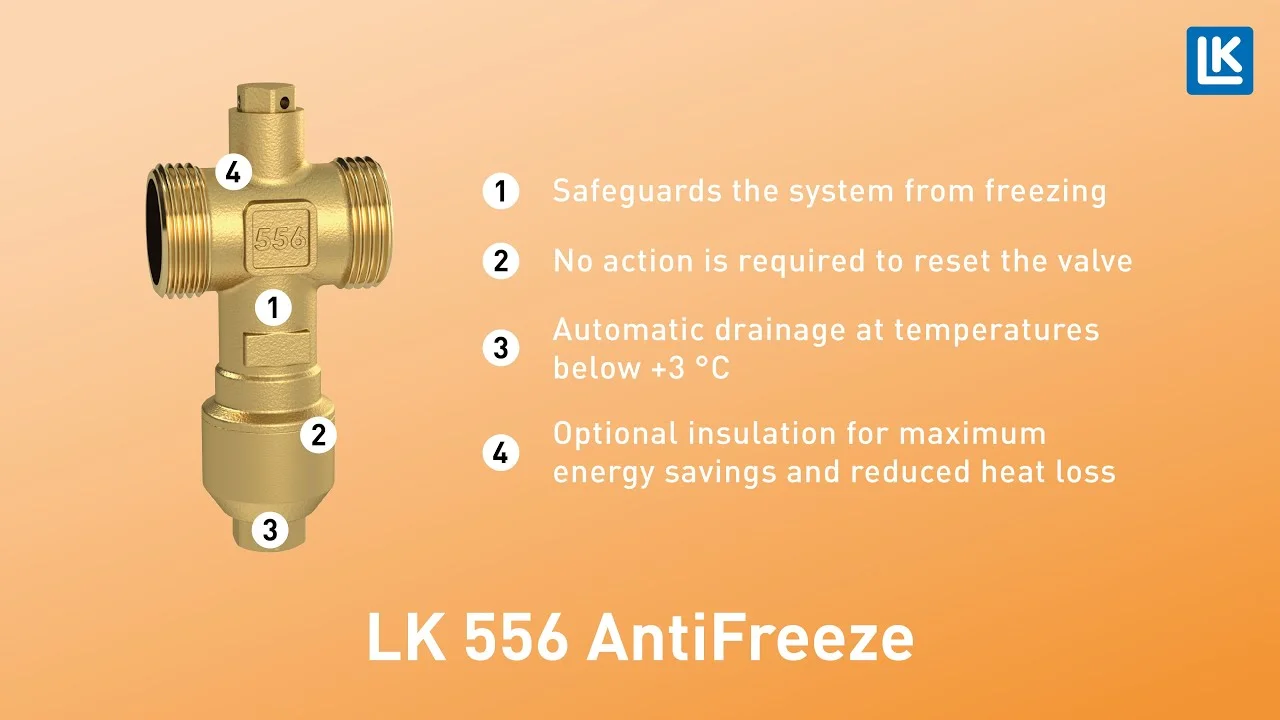 Valvola Meccanica di Sicurezza Antigelo per Pompe di Calore LK 556 AntiFreeze