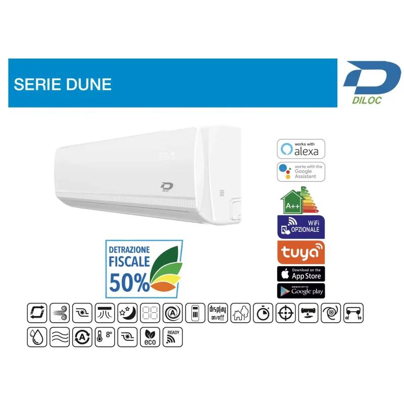 Climatizzatore Monosplit Diloc Serie DUNE (9.000 - 24.000 BTU)