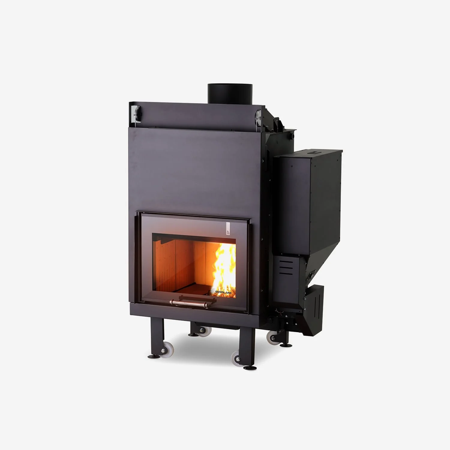 Termocamino Ibrido Legna/Pellet con Saliscendi Girolami TC Evo Bio 80 (Fino a 30 kW)
