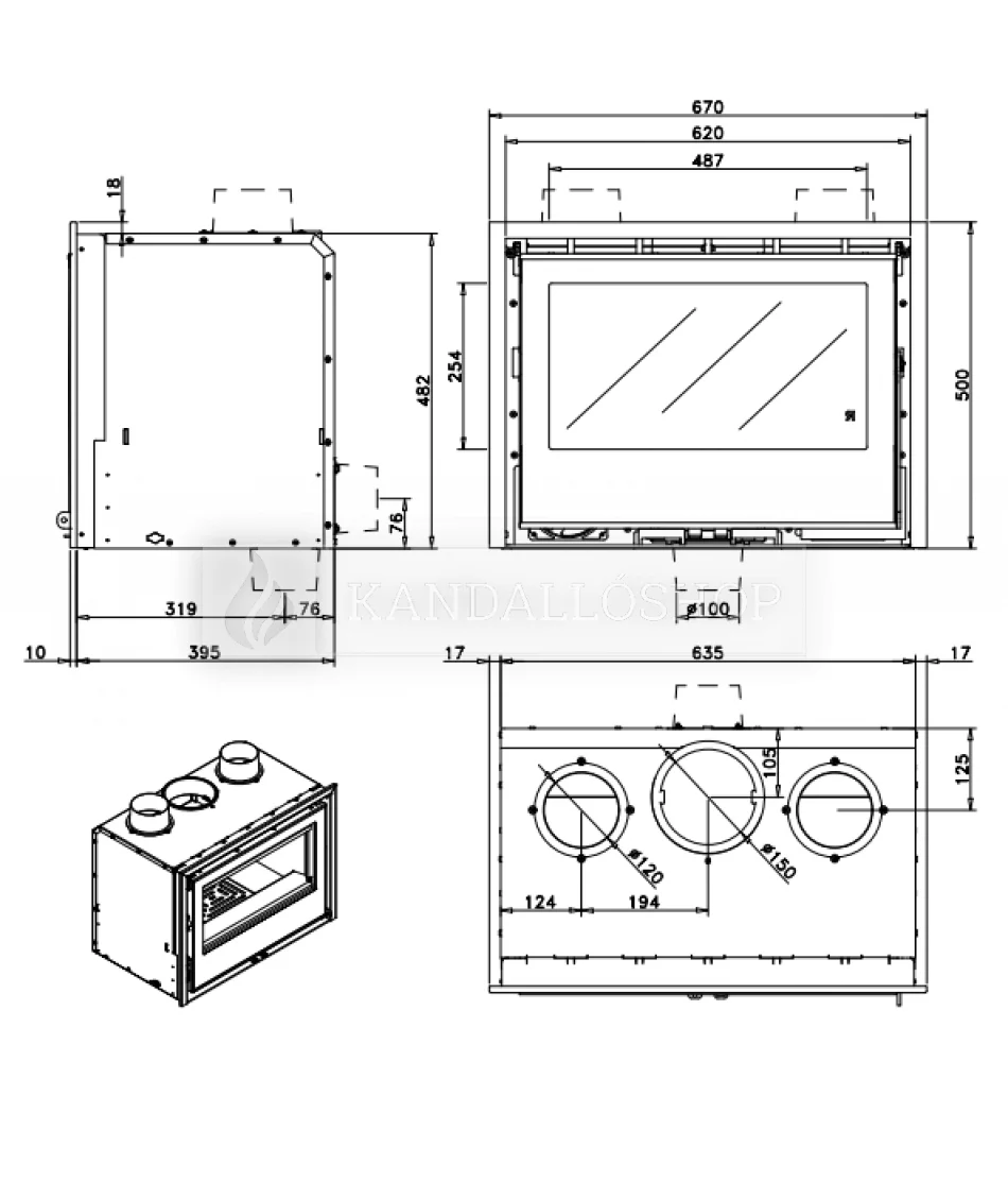 Inserto a Legna Rocal ARc 65 (M5901V3)