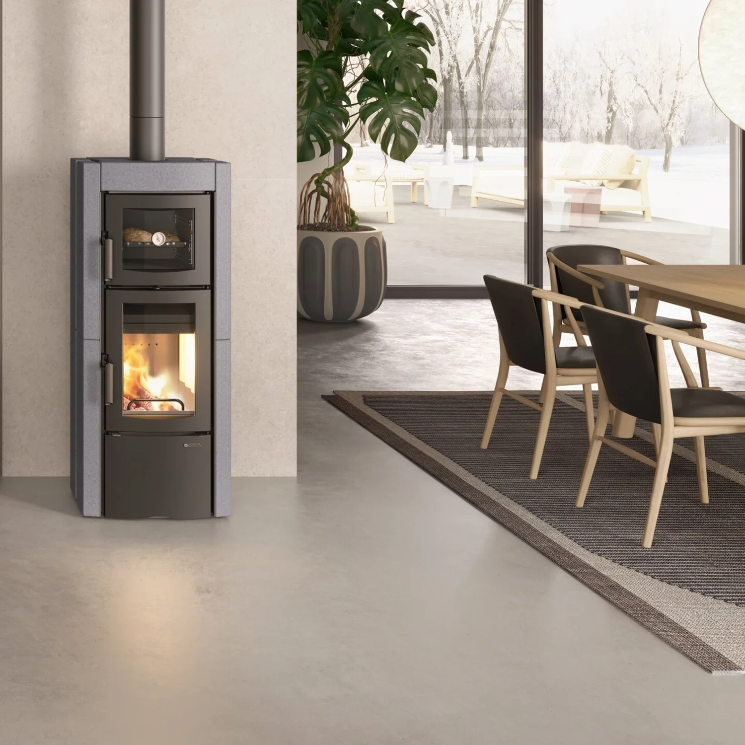 Stufa a Legna con Forno in Pietra Vulcan La Nordica Ester Forno 5.0